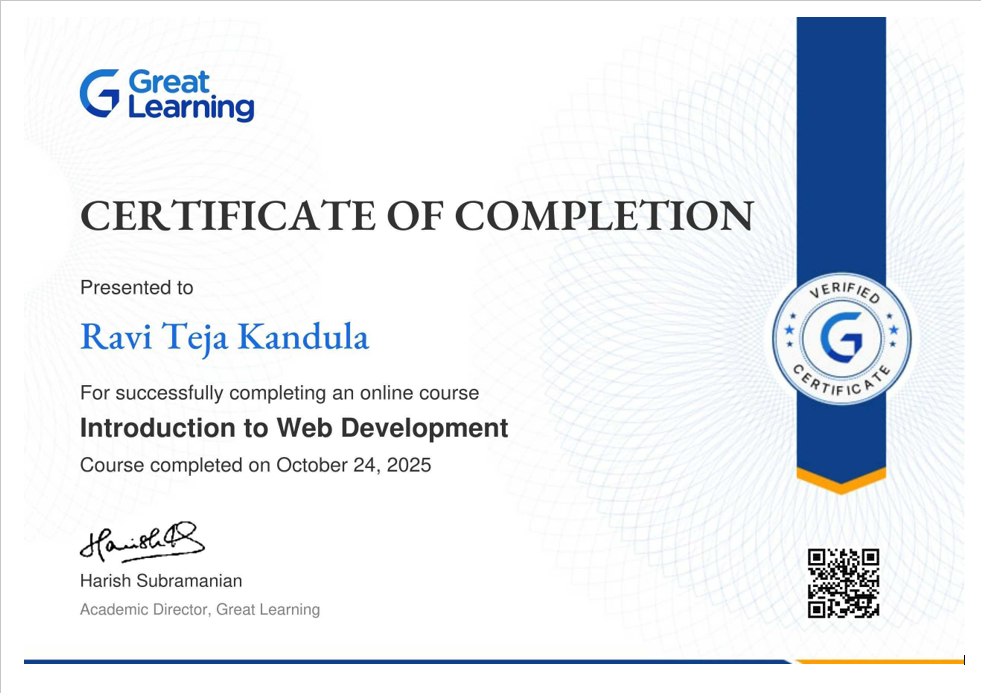 Web Development Certificate